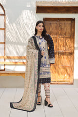 ZZ-UN-26017 Unstitched 3-Piece Printed Lawn