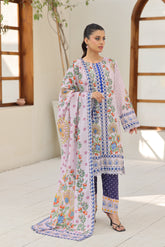 ZZ-UN-26011 Lilac Garden Printed 3-Piece Lawn