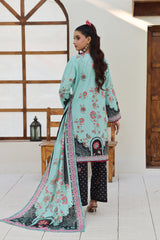ZZ-UN-26009 Mint Bloom Printed 3-Piece Lawn