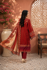 Dast-e-Khaas Imperial Crimson Print + Embroidery Unstitched 3-Piece ZZ-DK-26048