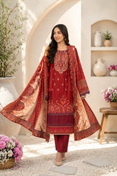 Imperial Crimson Unstitched 3-Piece ZZ-DK-26048