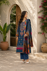 ZZ-DK-26058 Print + Embroidery Unstitched 3-Piece