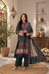 Dast -e- Khaas Emerald Paisley Print + Embroidery Unstitched 3-Piece ZZ-DK-26049