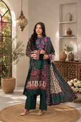 Emerald Paisley Unstitched 3-Piece ZZ-DK-26049
