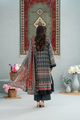 Charcoal Heritage Print + Embroidery Unstitched 3-Piece ZZ-DK-26044