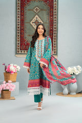 Aqua Heritage Print + Embroidery Unstitched 3-Piece ZZ-DK-26047