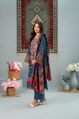 Midnight mosaic Print + Embroidery Unstitched 3-Piece ZZ-DK-26048