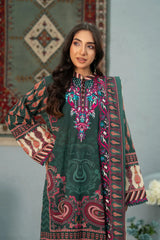 Emerald Paisley Unstitched 3-Piece ZZ-DK-26049