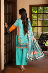 Turquoise Bloom | 3 Piece Printed Suit