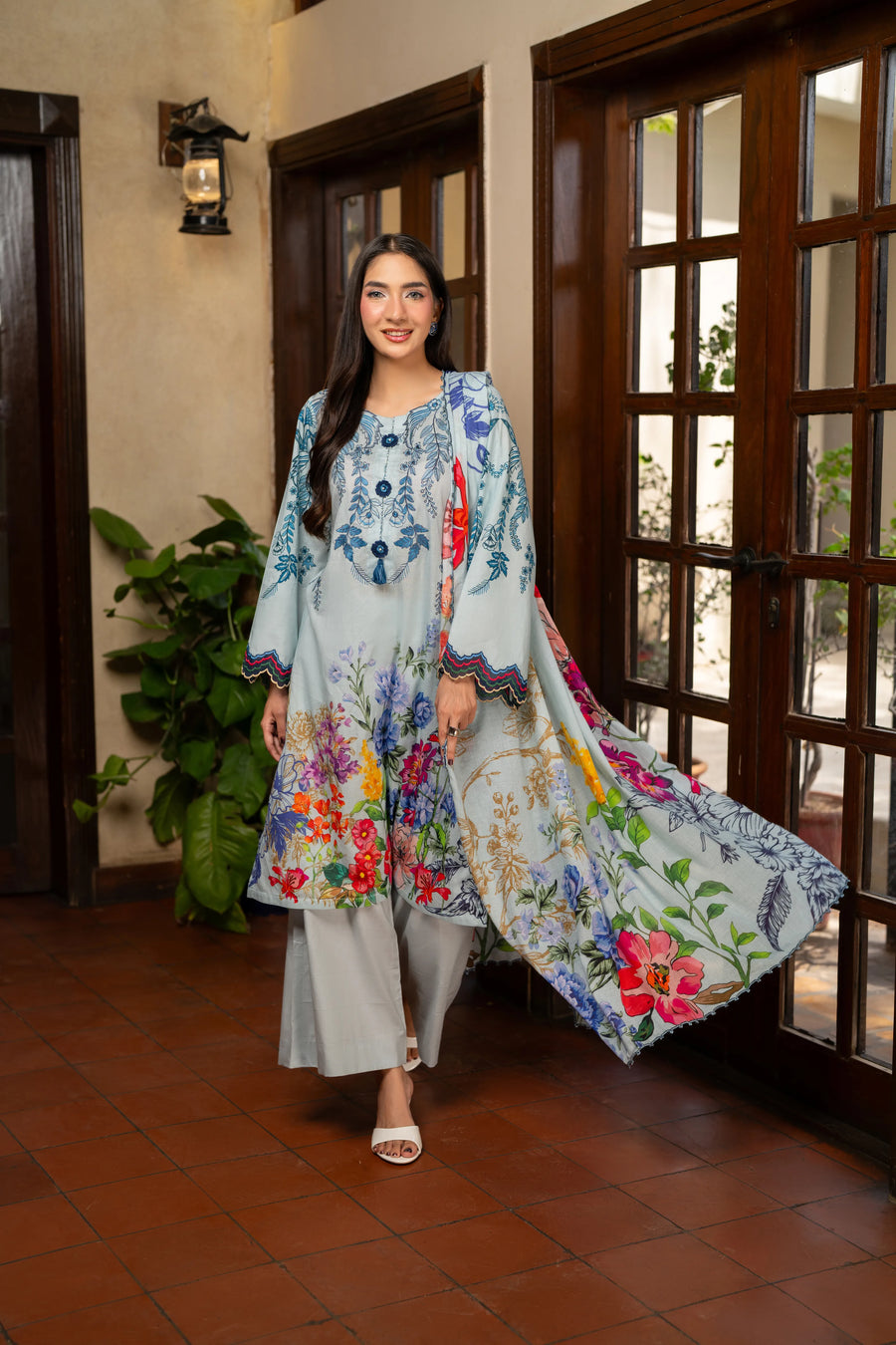 Azure Garden | 3 Piece Printed Suit