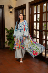 Azure Garden | 3 Piece Printed Suit