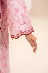 Pink Floral Stitched