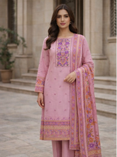 ZZ-JQ-26028 – Soft Blush Pink Jacquard Unstitched 3-Piece