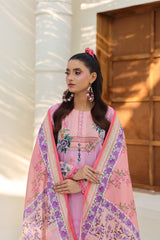 ZZ-UN-26002 – Blush Pink Floral 3-Piece Printed Lawn