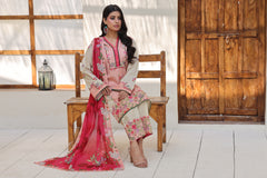 Peach &amp; Soft Pink Blush Garden Serenity  Unstitched Printed Lawn 3-Piece ZZ-UN-26026
