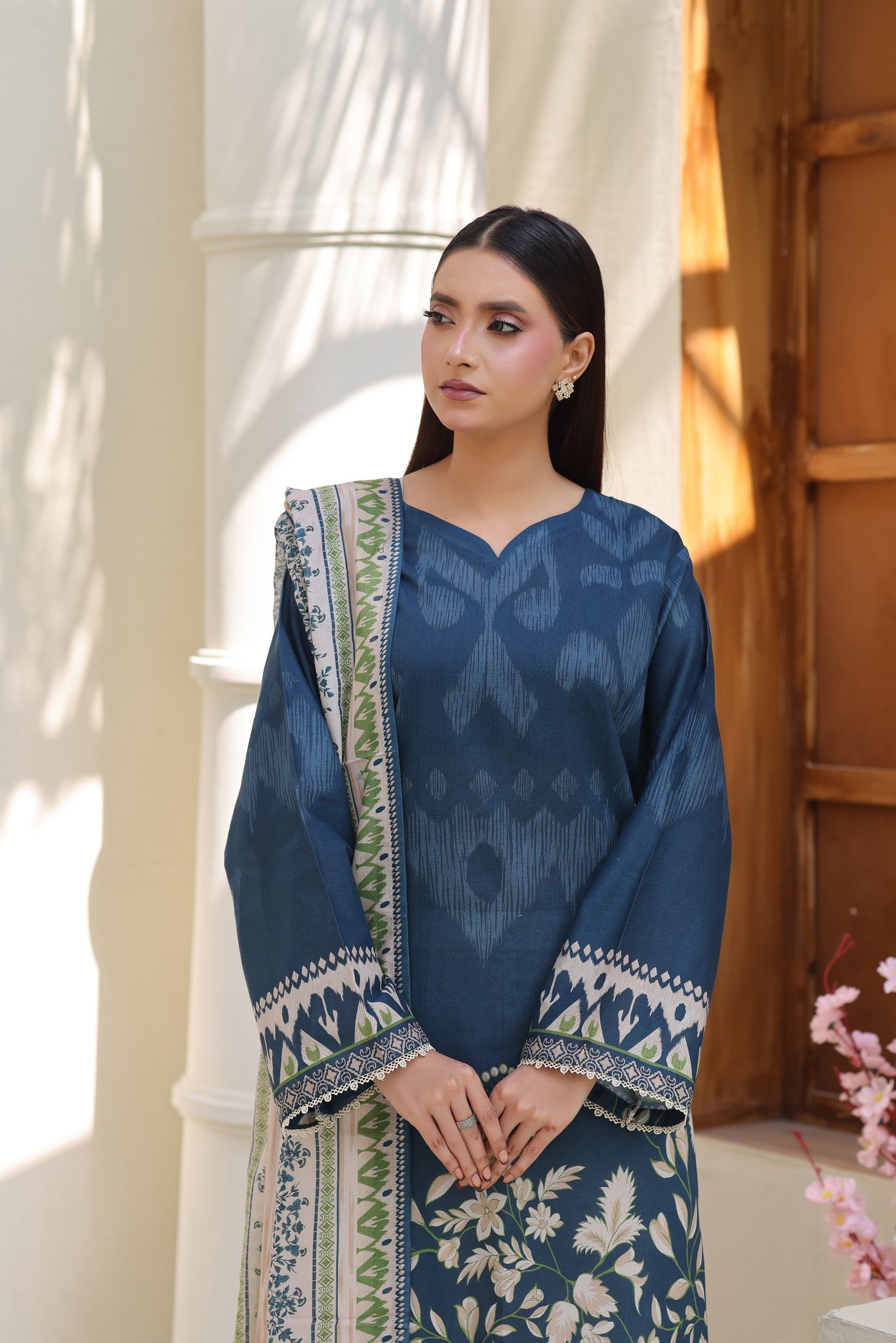 ZZ-UN-26021 Indigo Heritage  Unstitched Printed 3-Piece Lawn
