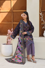 ZZ-UN-26015 Unstitched Printed Lawn 3 Piece