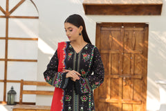 Midnight Black Floral Printed Lawn 3-Piece ZZ-UN-26024