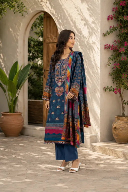 Midnight Mosaic Unstitched 3-Piece ZZ-DK-26058