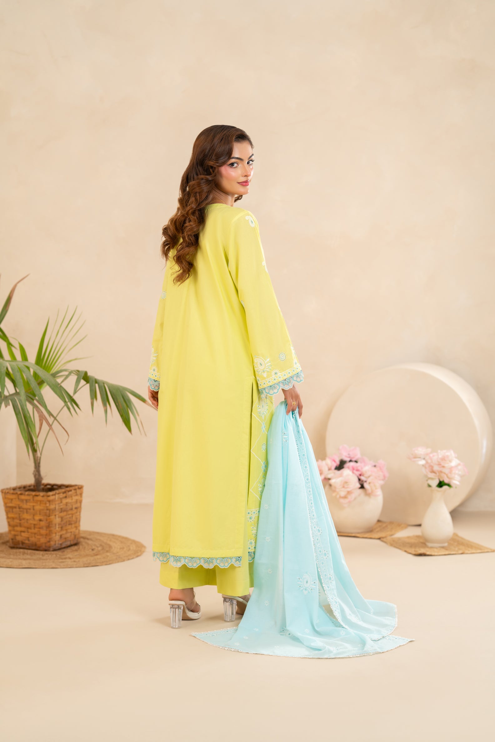 Embroidered Lawn 3-Piece Lemon Yellow  ZZ-EMB-26039