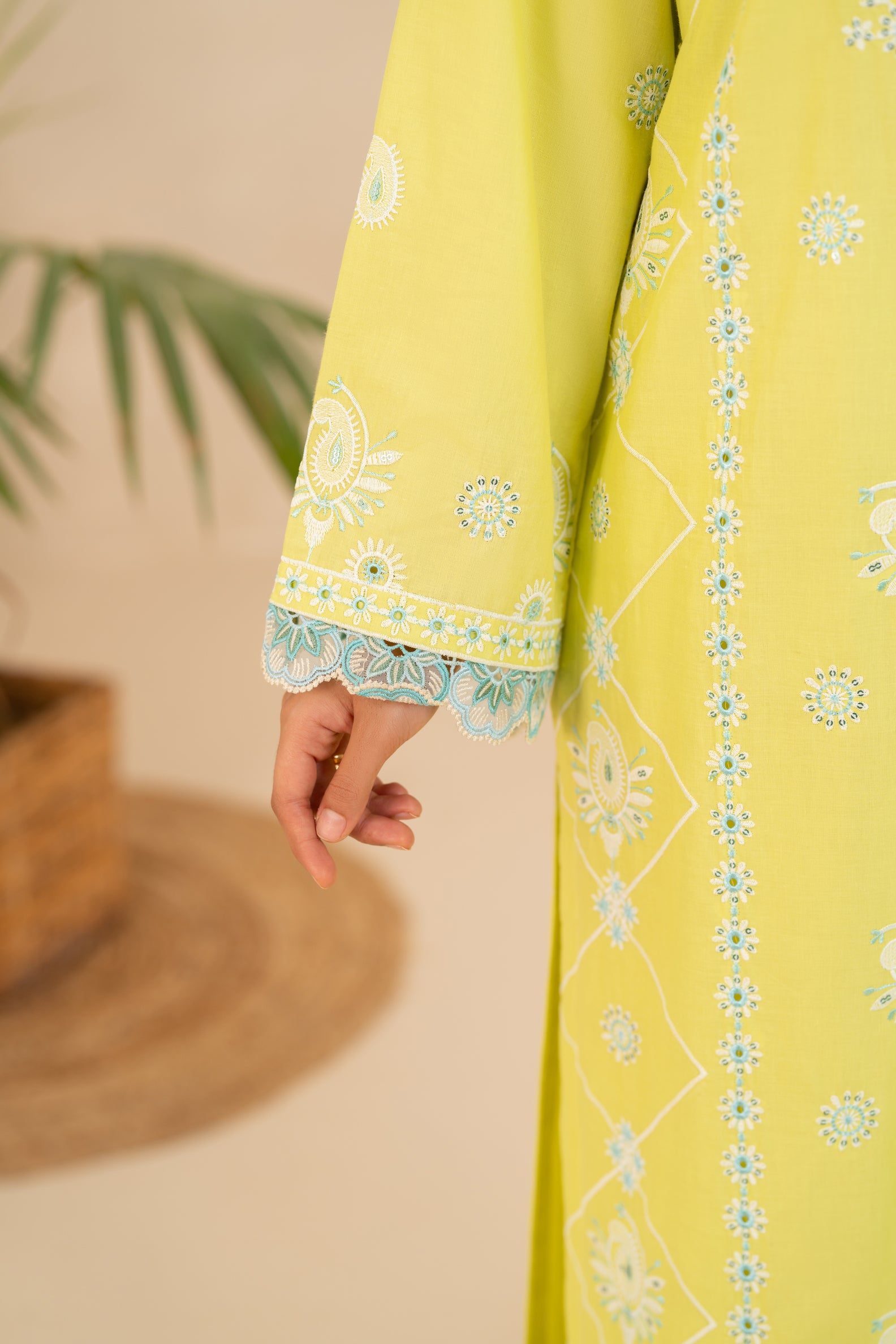 Embroidered Lawn 3-Piece Lemon Yellow  ZZ-EMB-26039