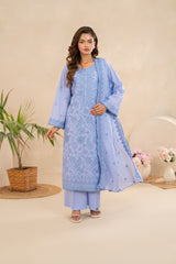 Embroidered Lawn 3-Piece Powder Blue  ZZ-EMB-26040