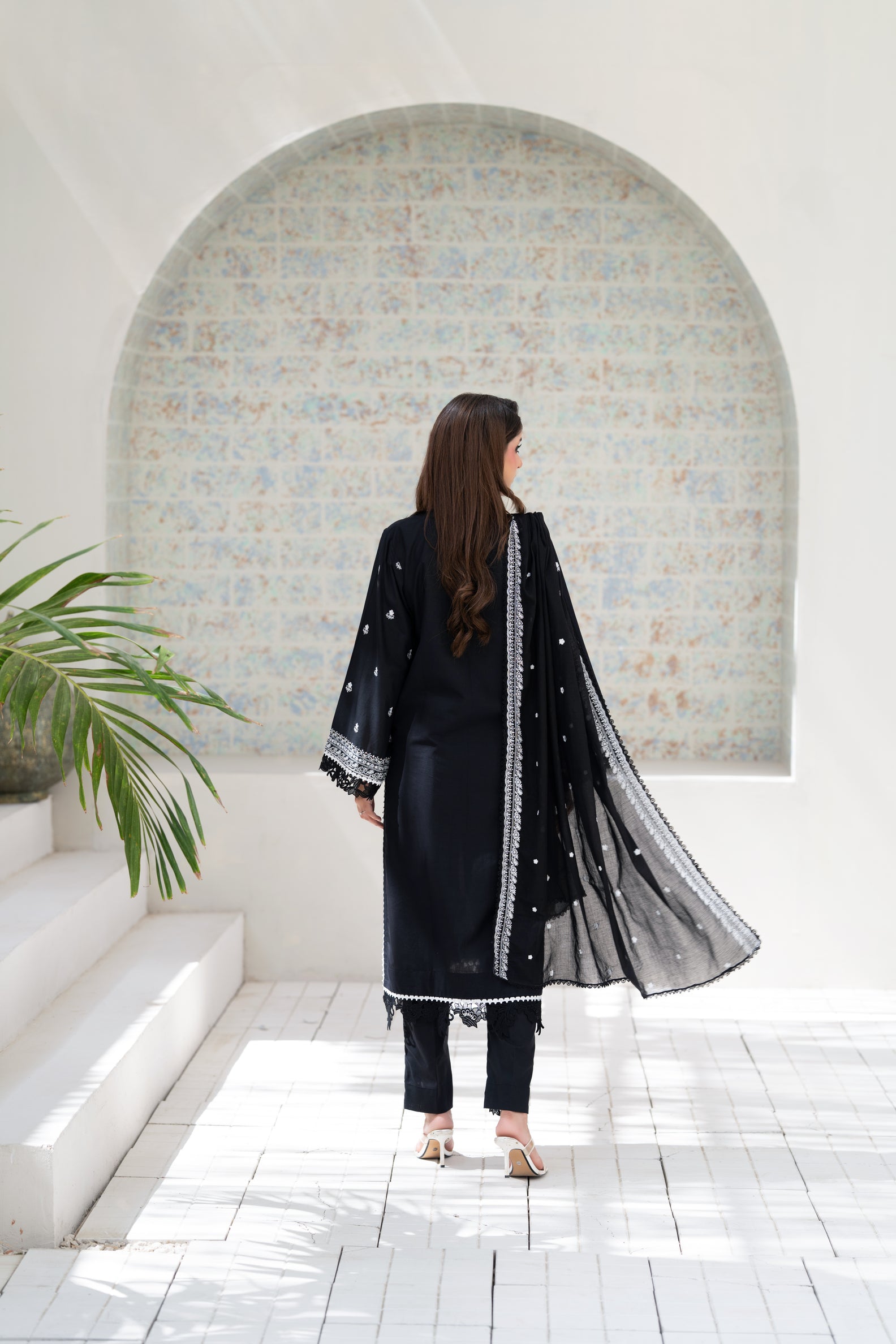 Midnight Black 3- PC Embroidered Lawn Suit | ZZ-EMB-26034
