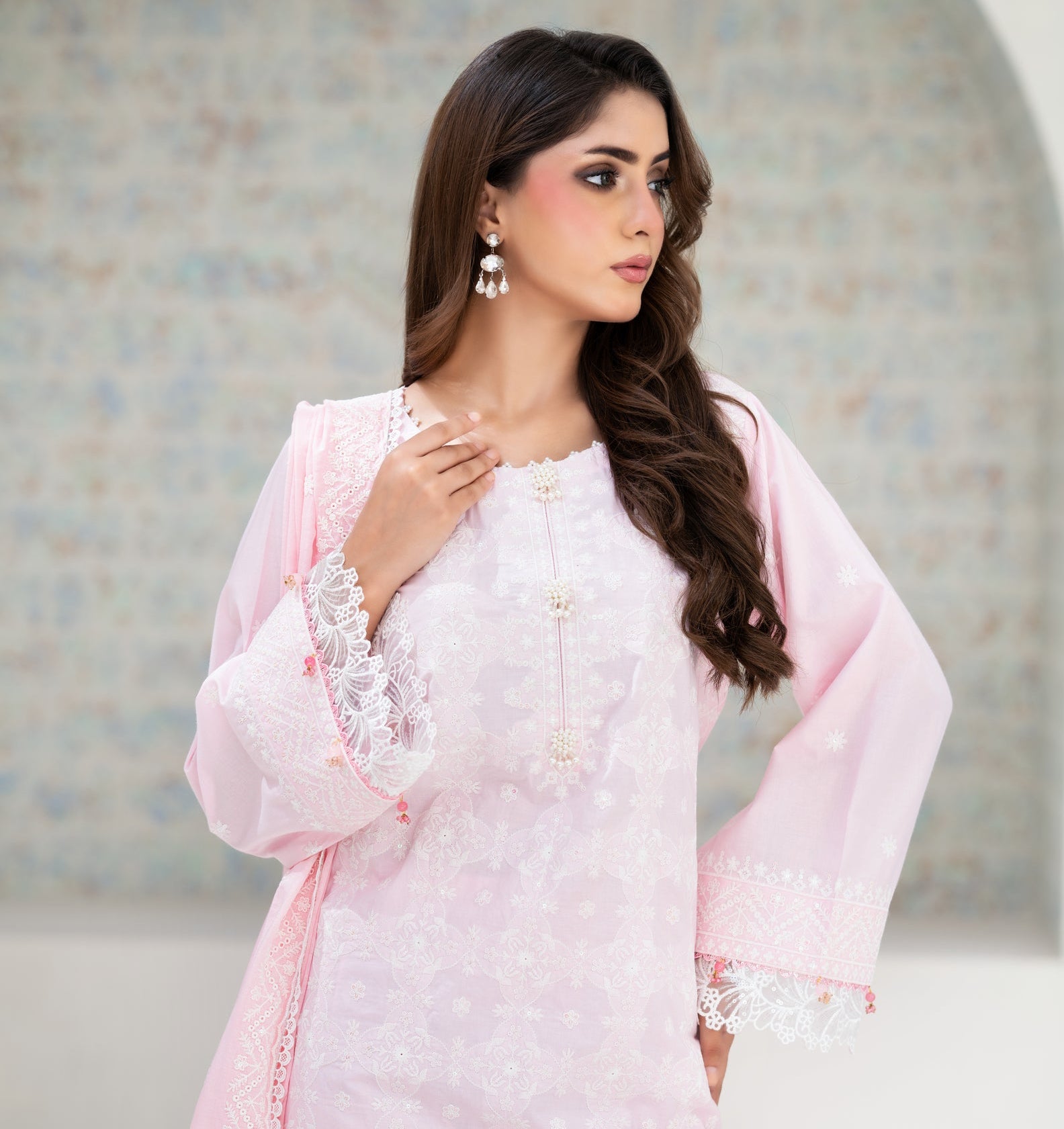Rose Whisper Embroidered Lawn 3-Piece | ZZ-EMB-26036