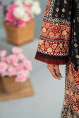 Crimson Noir Print + Embroidery Unstitched 3-Piece ZZ-DK-26045