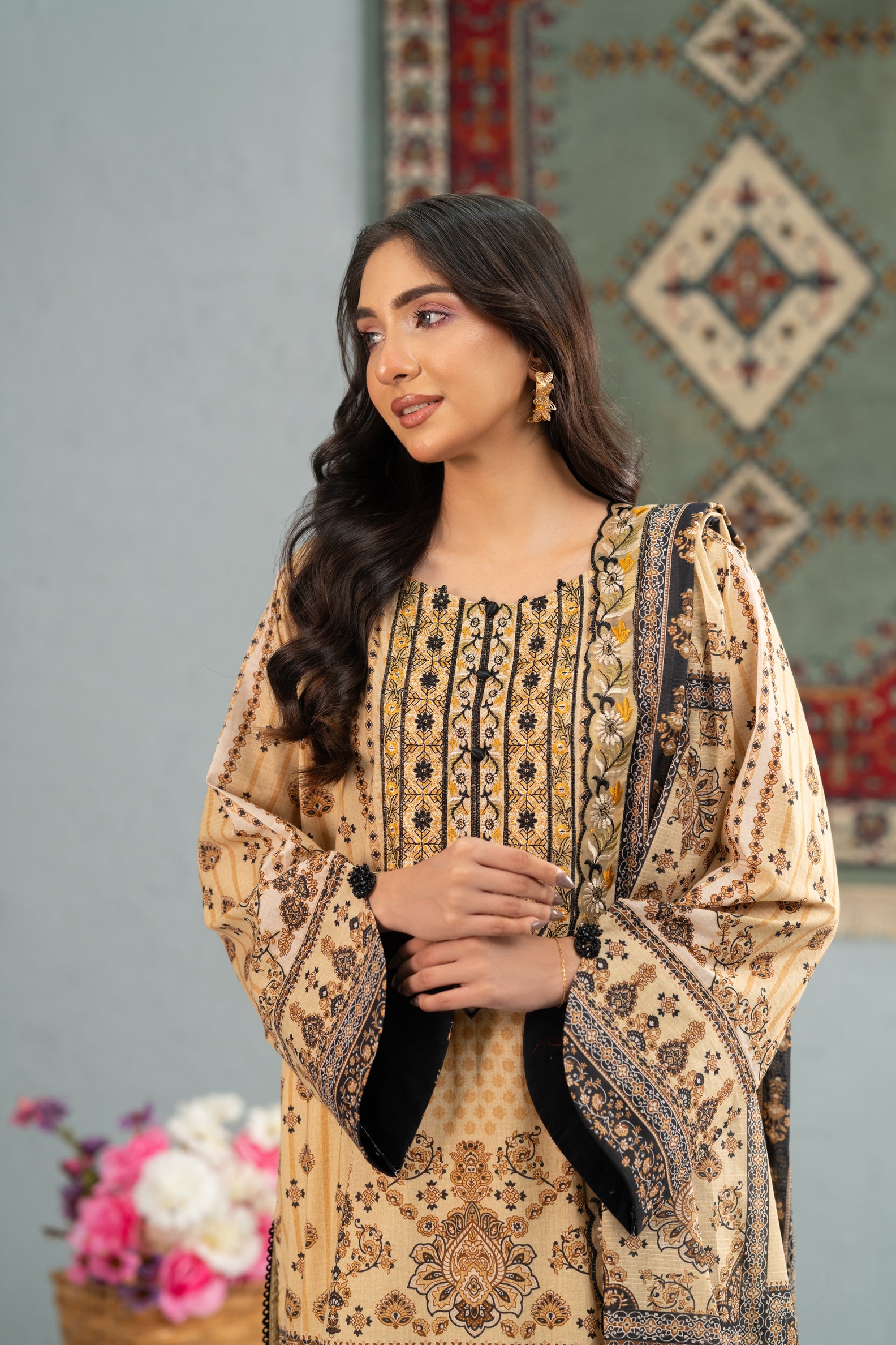 Desert Élan Print + Embroidery Unstitched 3-Piece ZZ-DK-26046