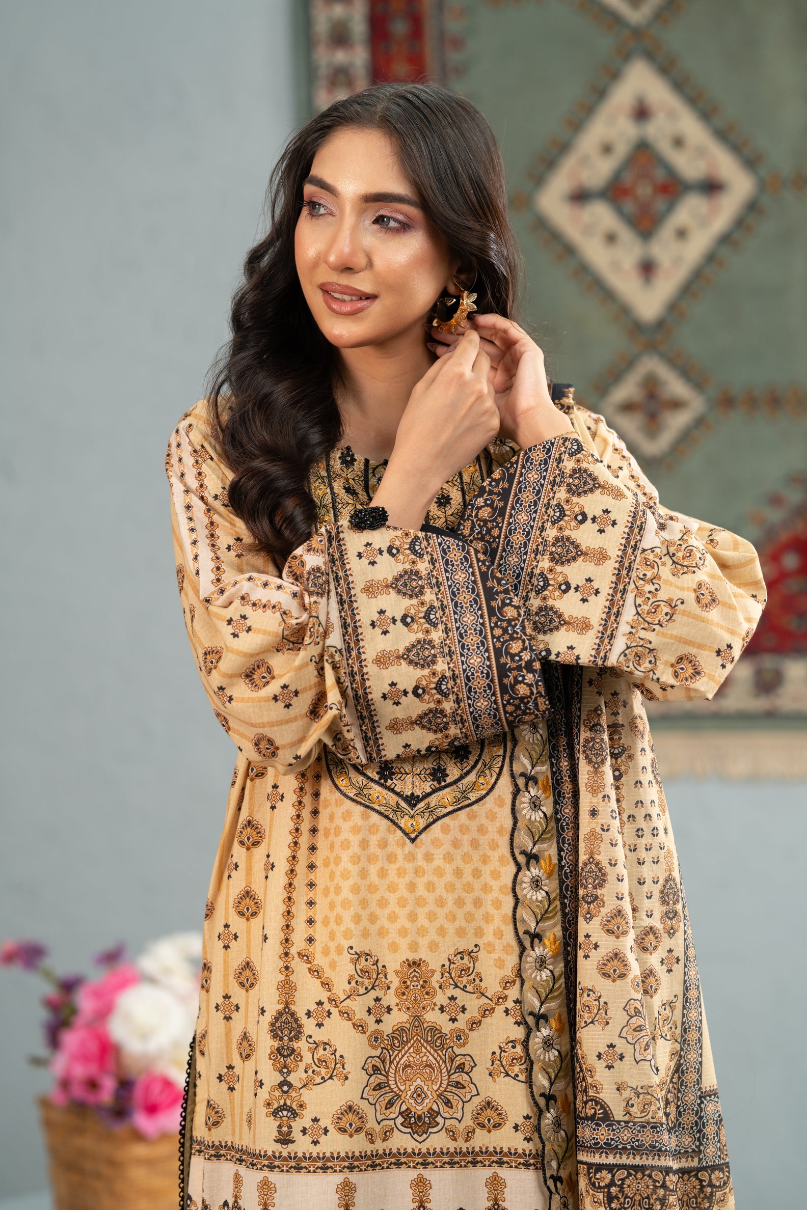 Desert Élan Print + Embroidery Unstitched 3-Piece ZZ-DK-26046
