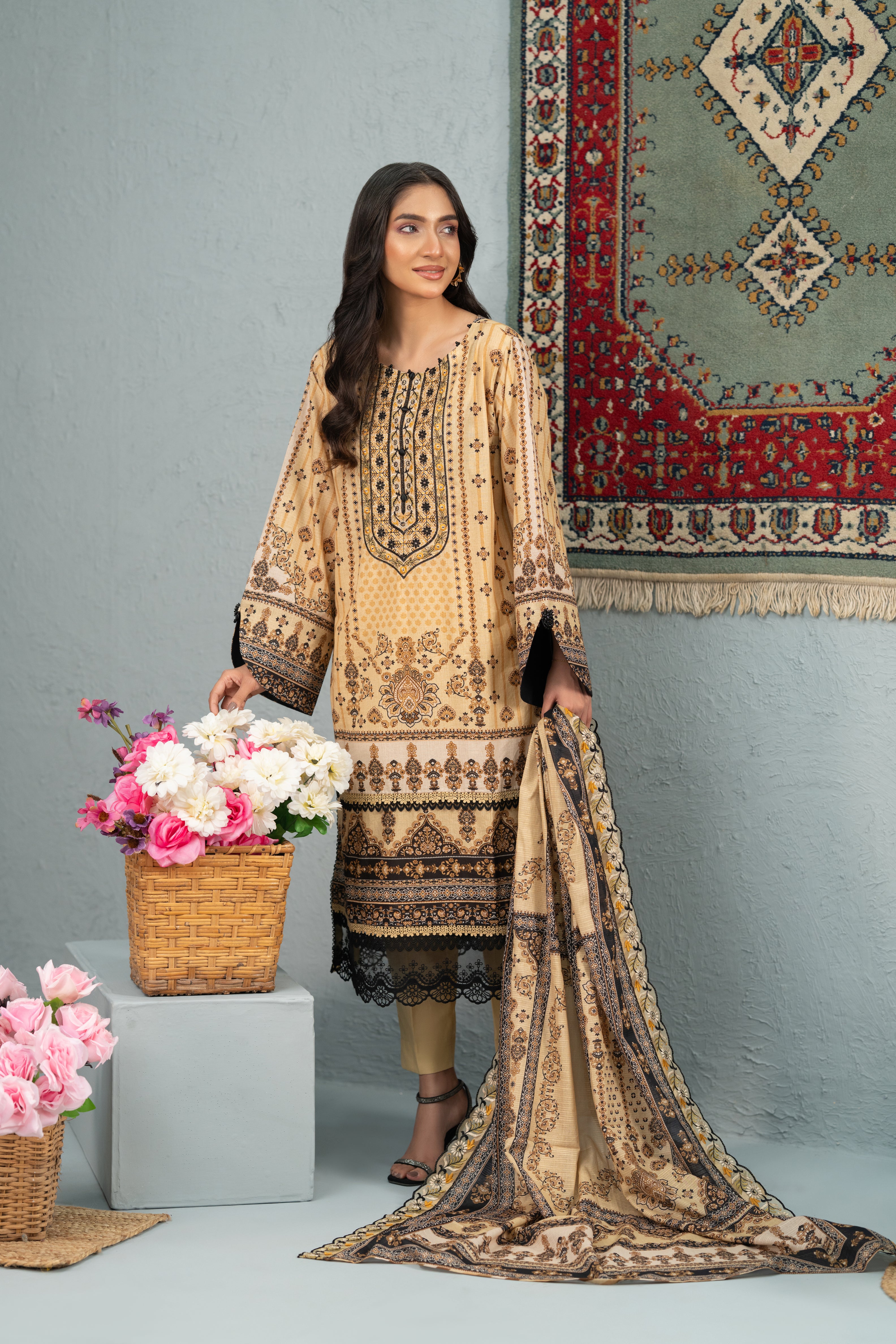 Desert Élan Print + Embroidery Unstitched 3-Piece ZZ-DK-26046