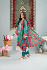 Aqua Heritage Print + Embroidery Unstitched 3-Piece ZZ-DK-26047