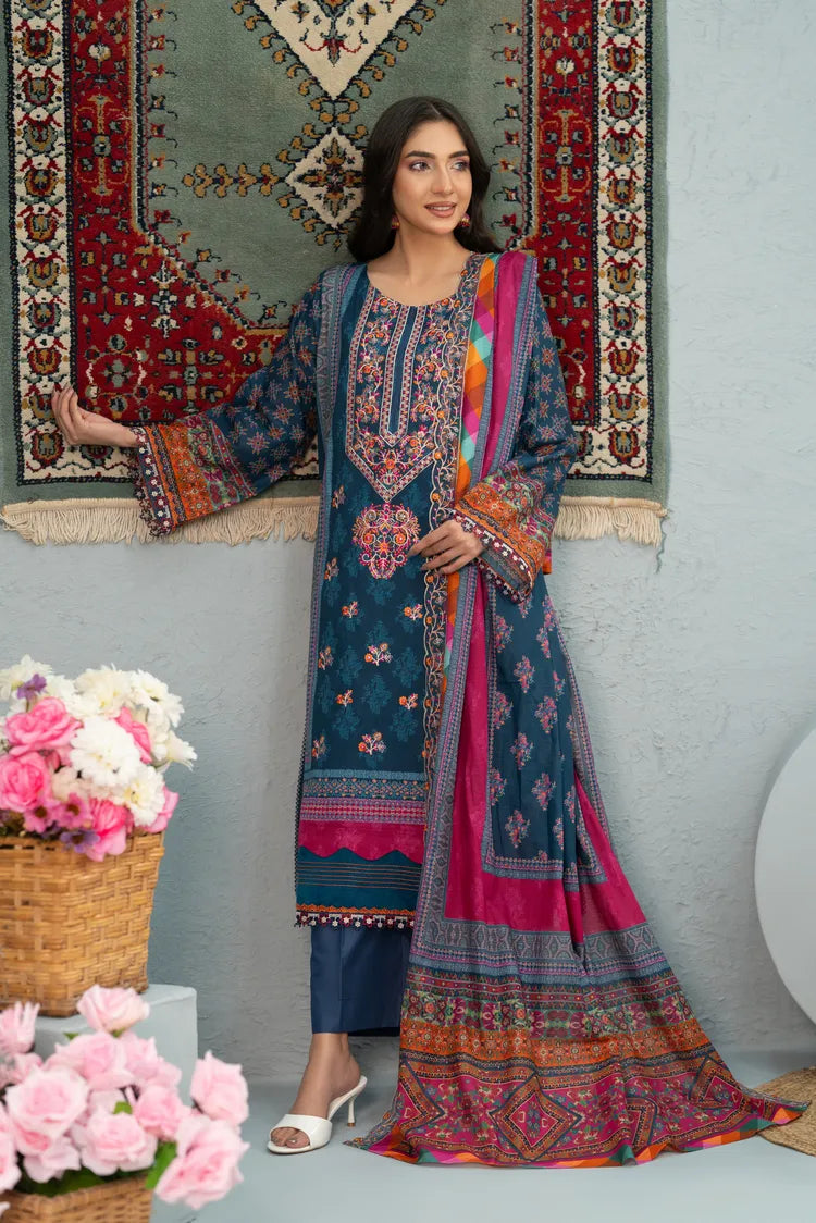 Midnight Mosaic Unstitched 3-Piece ZZ-DK-26058