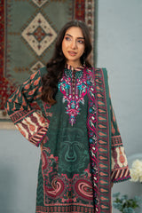Emerald Paisley  Print + Embroidery Unstitched 3-Piece ZZ-DK-26049