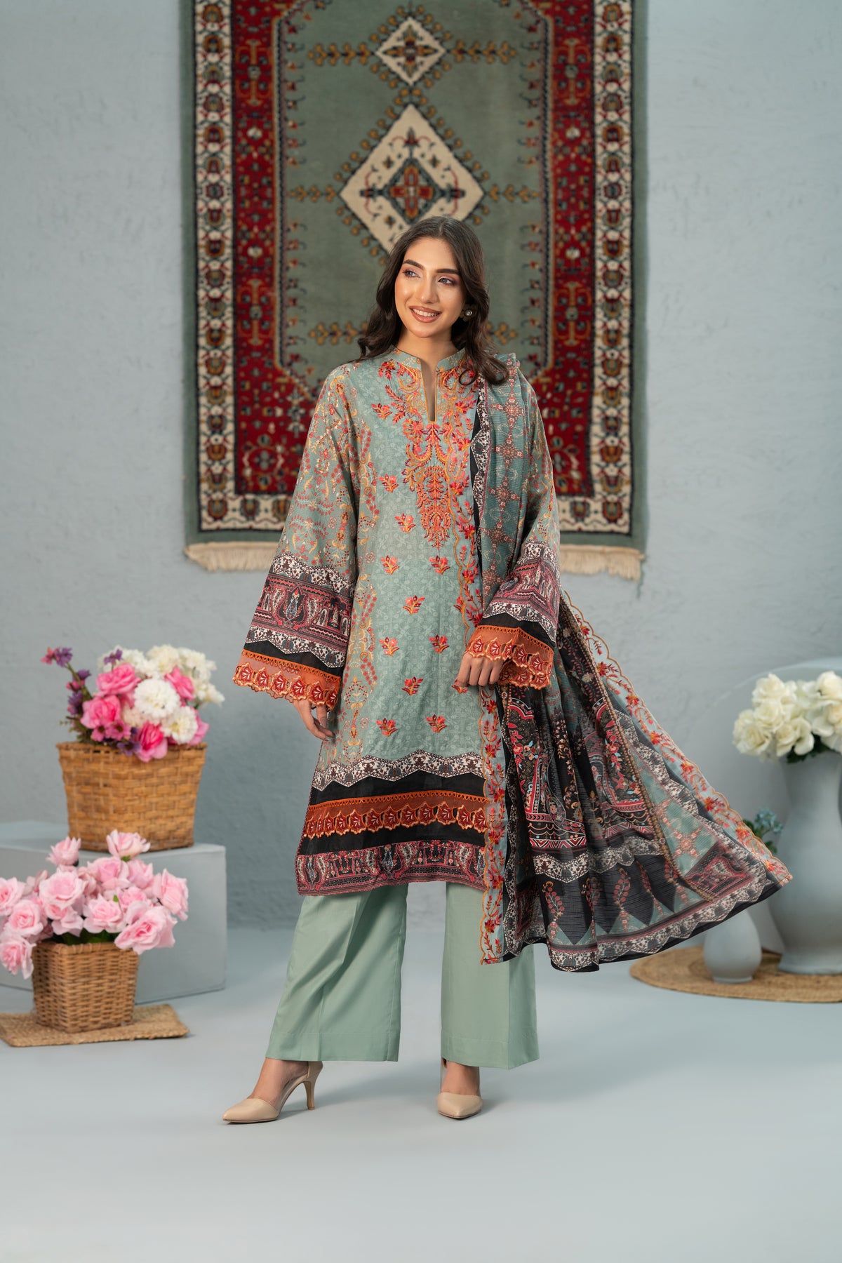 Print + Embroidery Unstitched 3-Piece ZZ-DK-26050