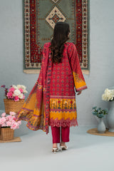 Crimson Bloom Print + Embroidery Unstitched 3-Piece ZZ-DK-26051