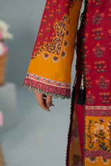 Crimson Bloom Print + Embroidery Unstitched 3-Piece ZZ-DK-26051