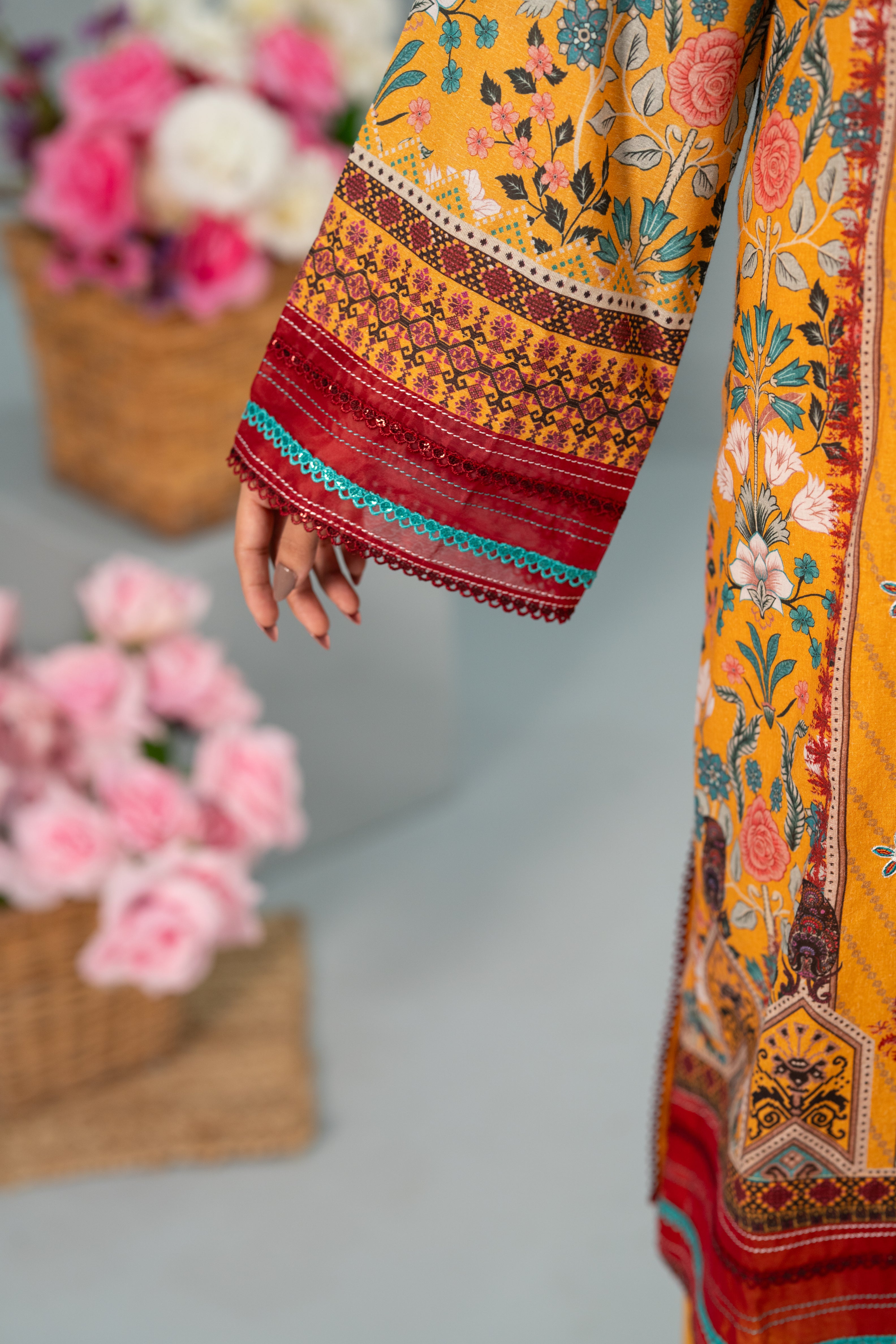 Saffron Souk Print + Embroidery Unstitched 3-Piece ZZ-DK-26052