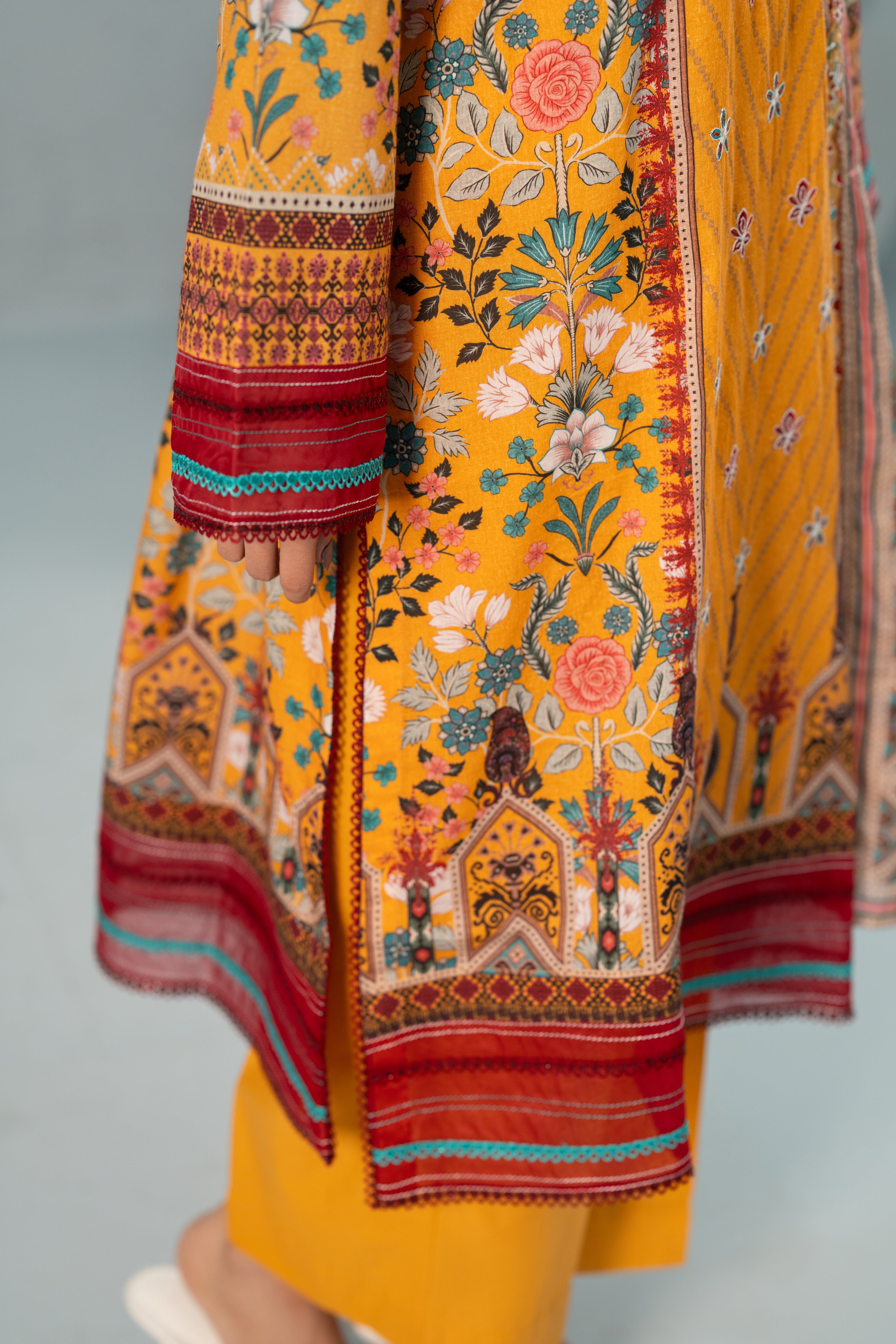 Saffron Souk Print + Embroidery Unstitched 3-Piece ZZ-DK-26052