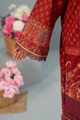 Dast-e-Khaas Imperial Crimson Print + Embroidery Unstitched 3-Piece ZZ-DK-26048