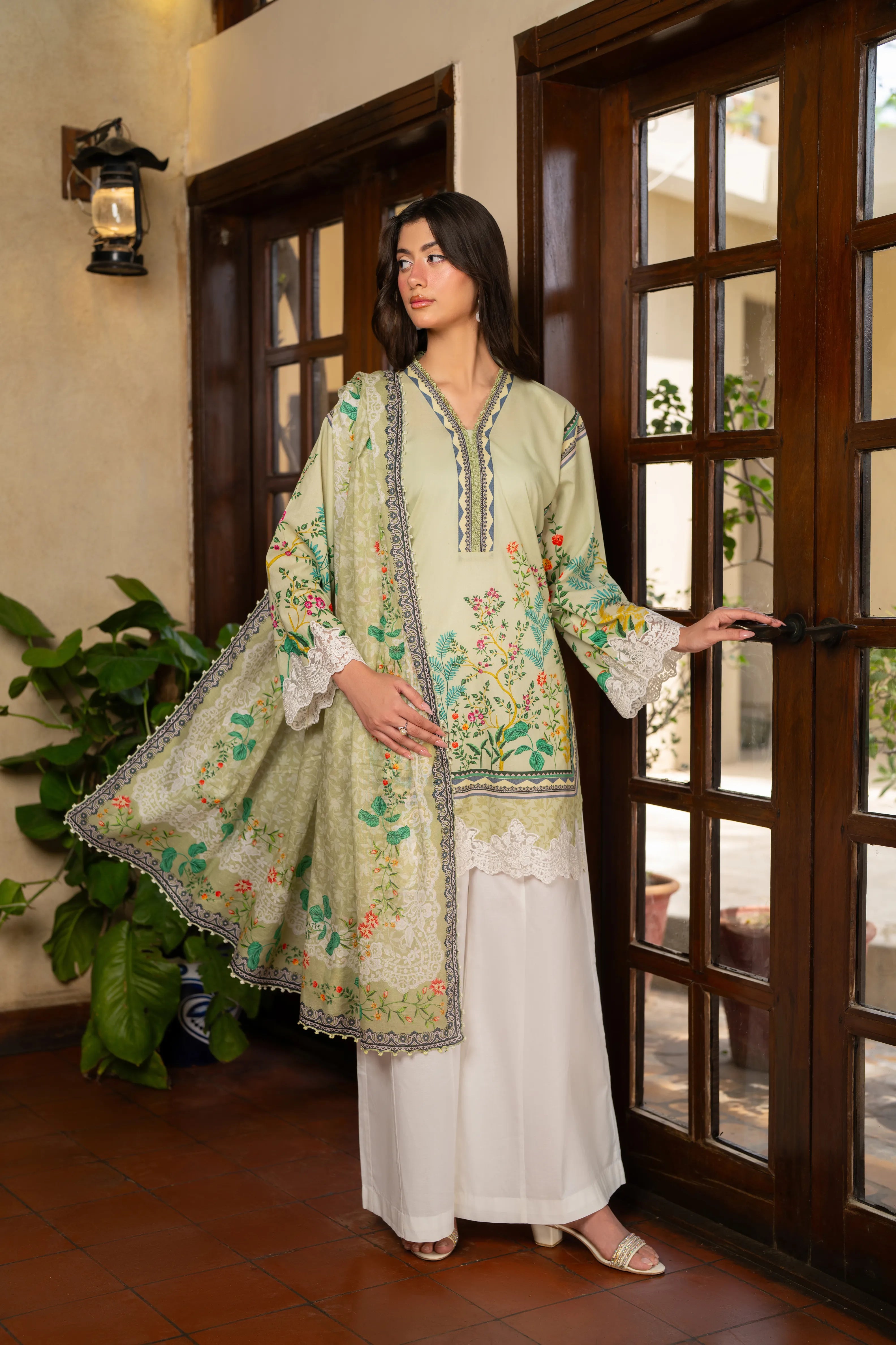 Sage Reverie | 3 Piece Printed Suit