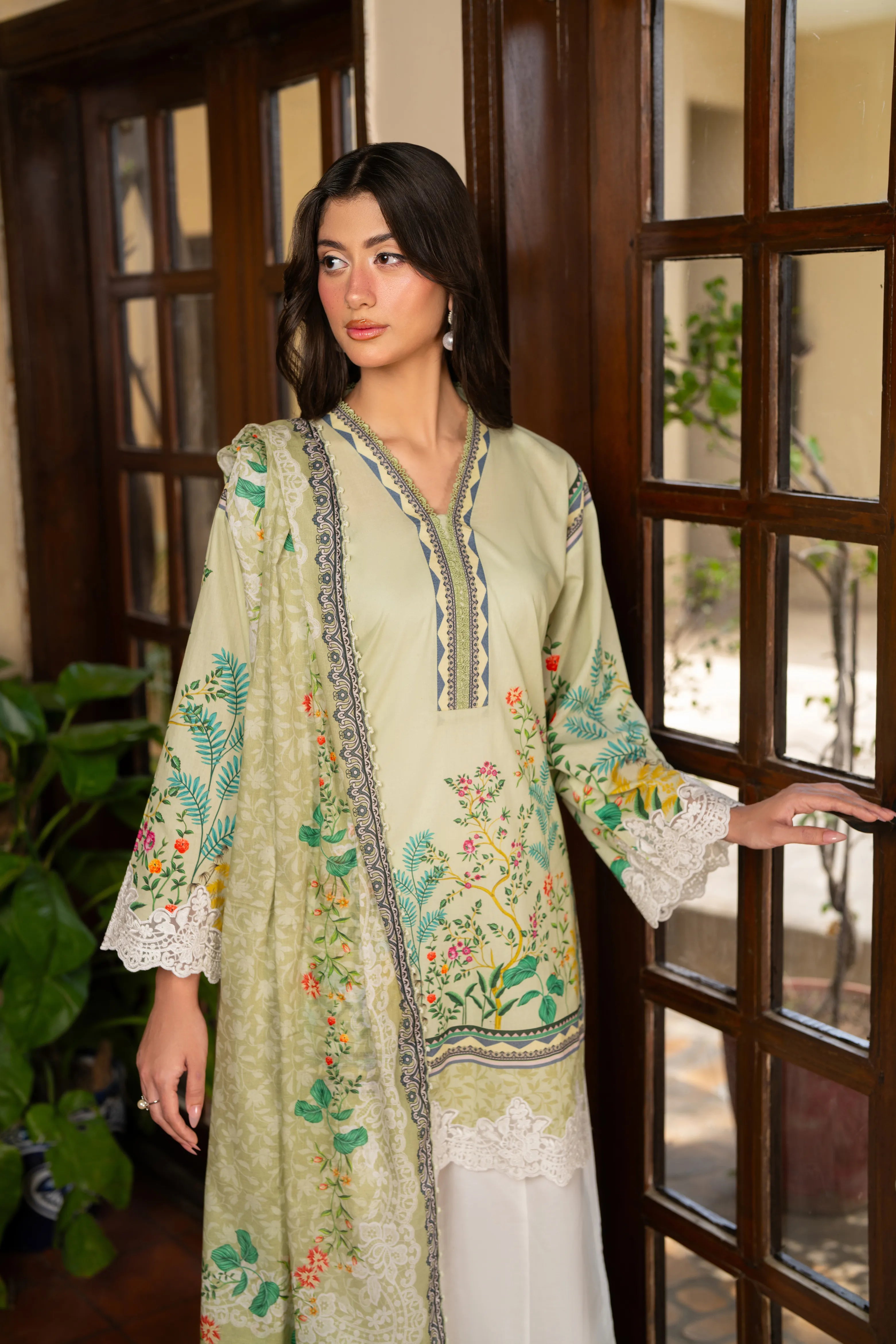 Sage Reverie | 3 Piece Printed Suit