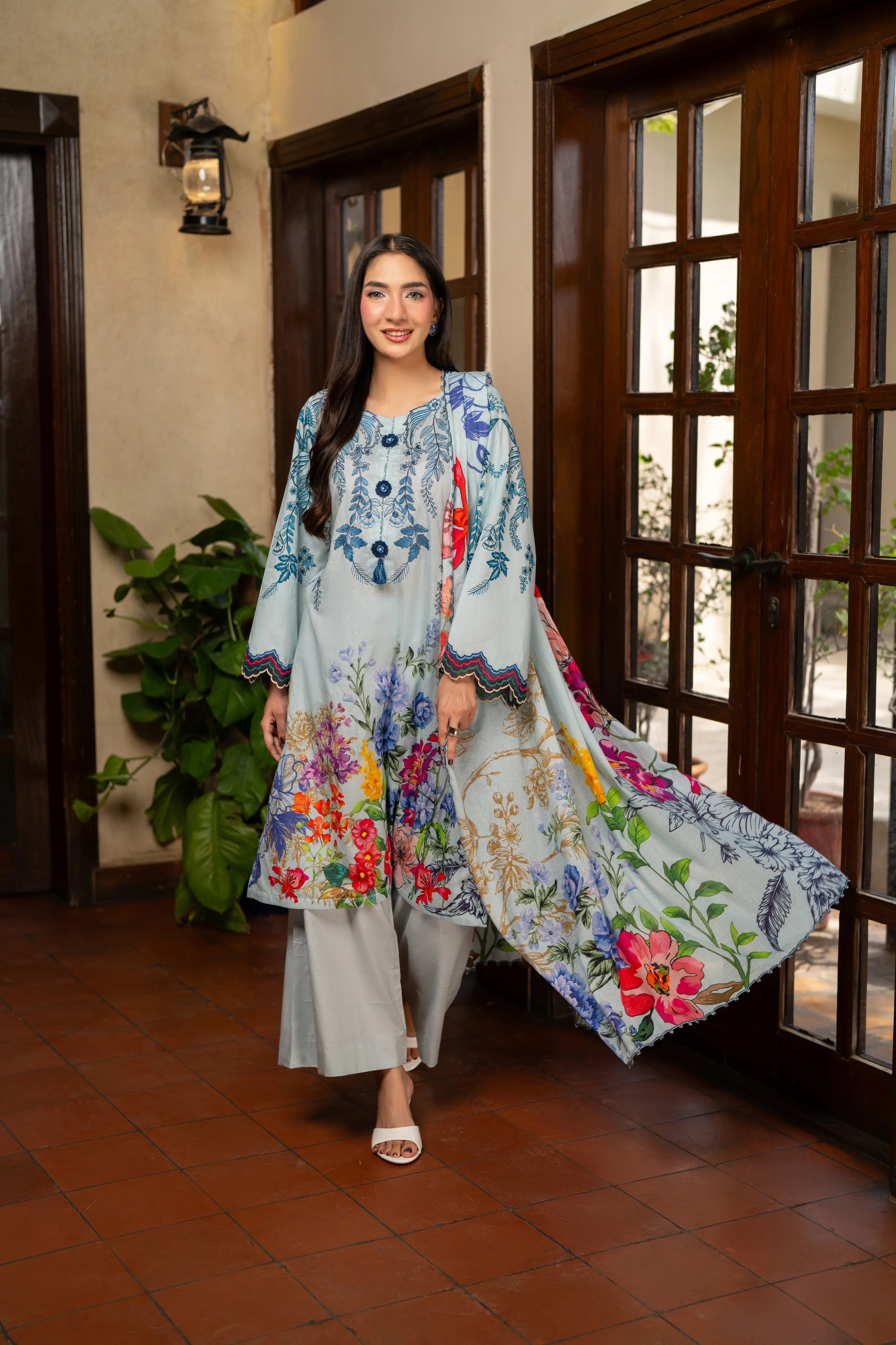 Azure Garden | 3 Piece Printed Suit
