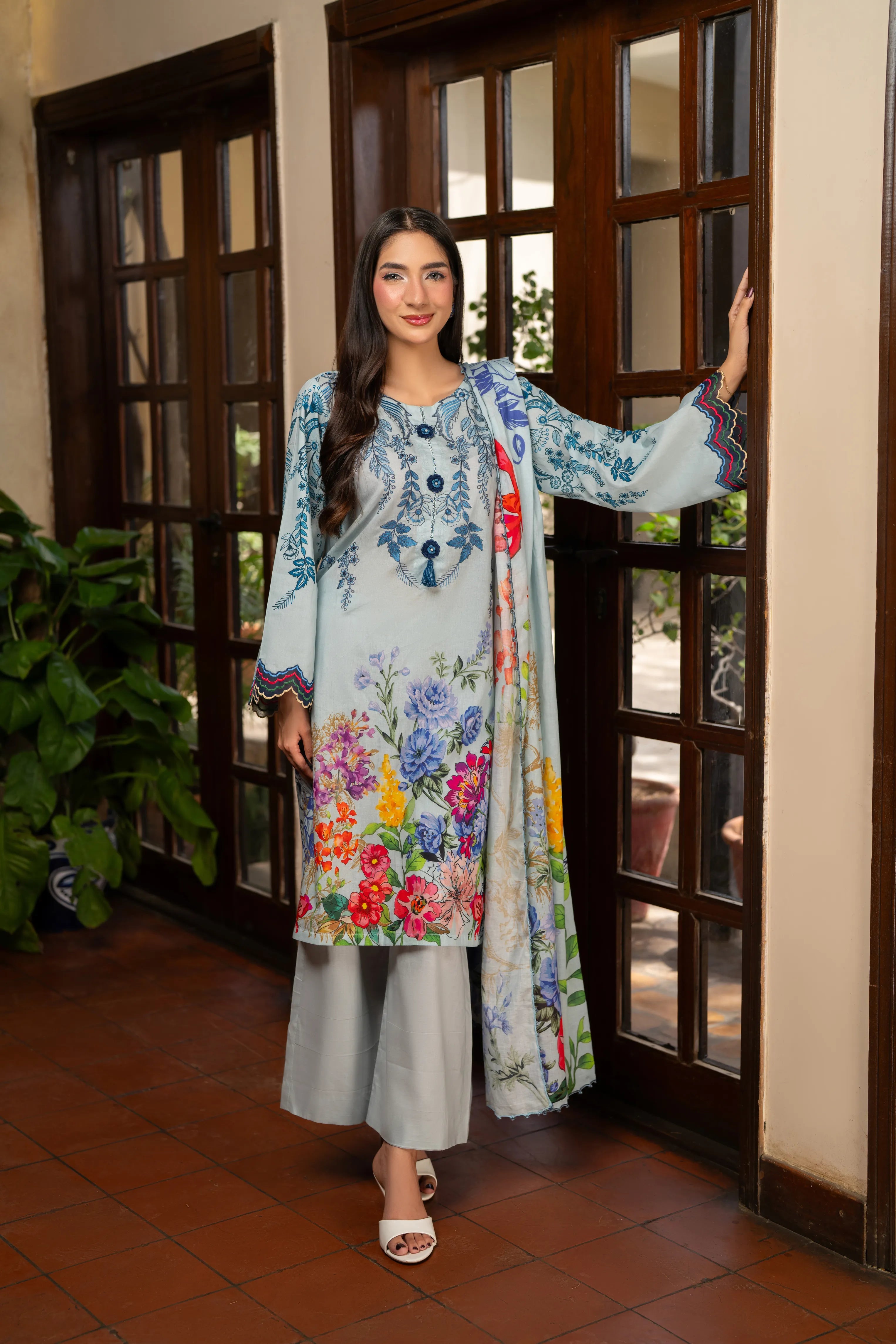 Azure Garden | 3 Piece Printed Suit