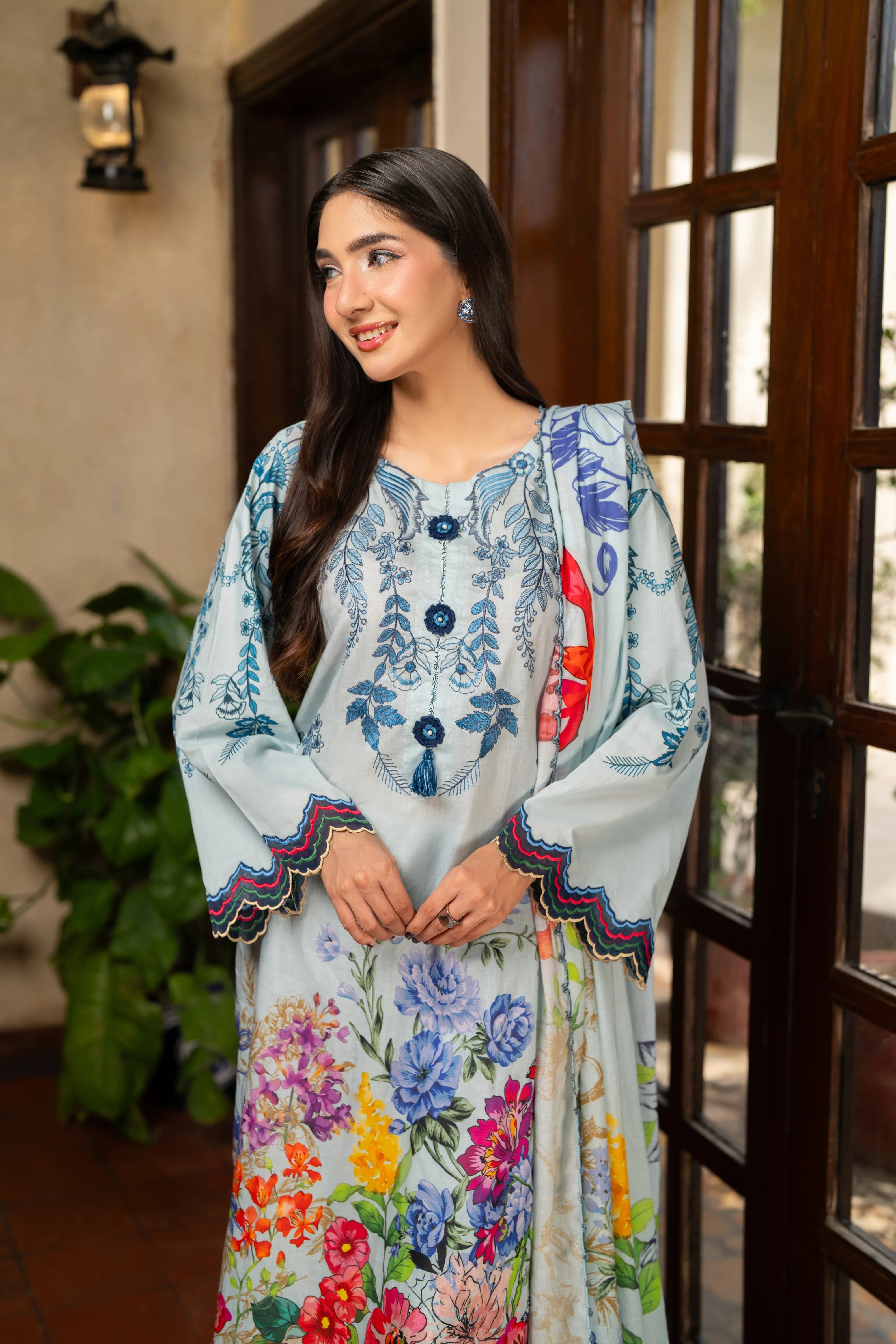 Azure Garden | 3 Piece Printed Suit