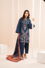Elegant Bloom (Navy Blue) 3-piece