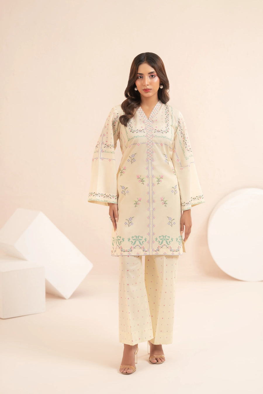 Pastel Elegance 2-Piece Stitched