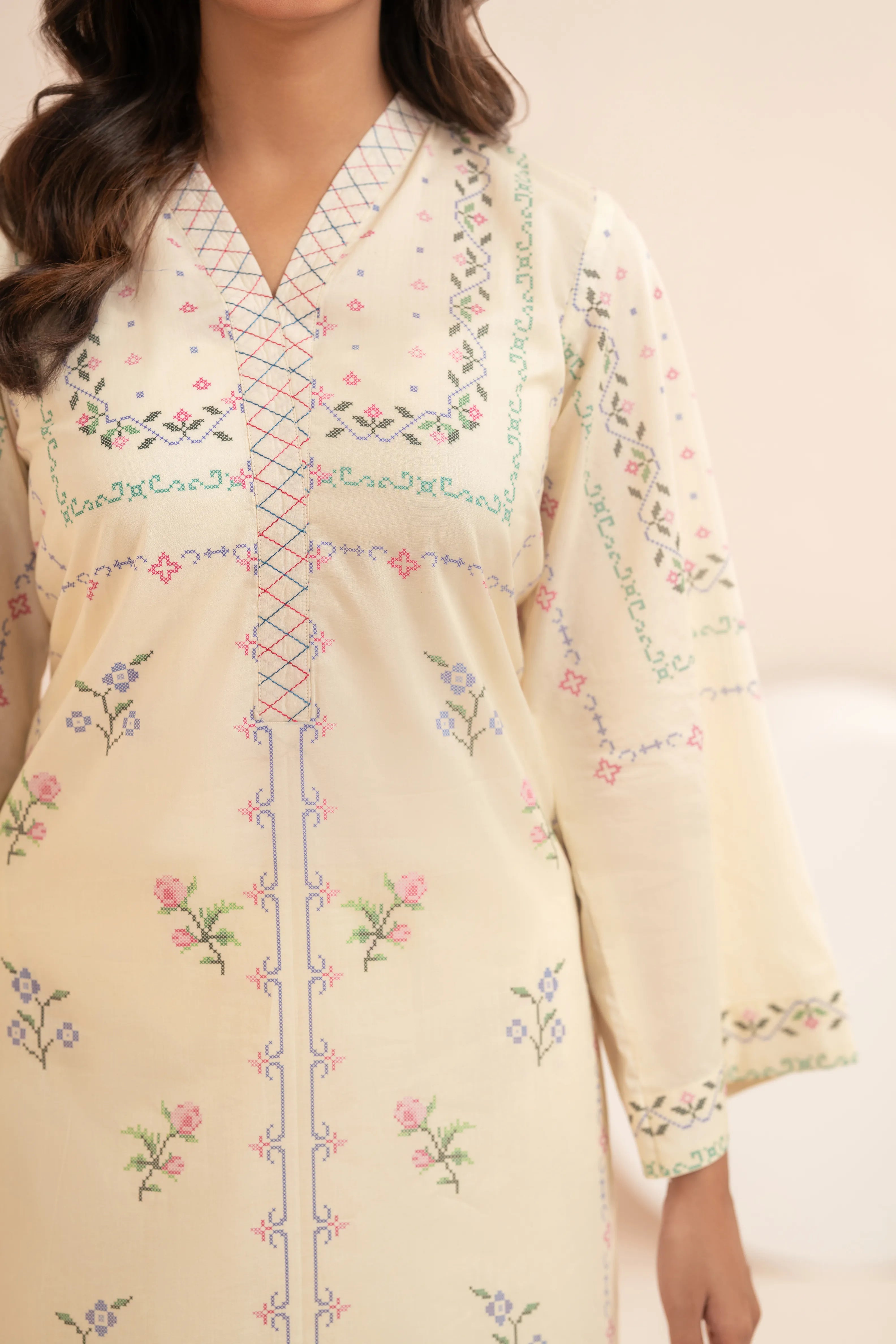 Pastel Elegance 2-Piece Stitched
