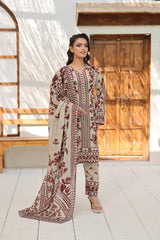 ZZ-UN-26030 – Beige Rose Printed 3-Piece Lawn